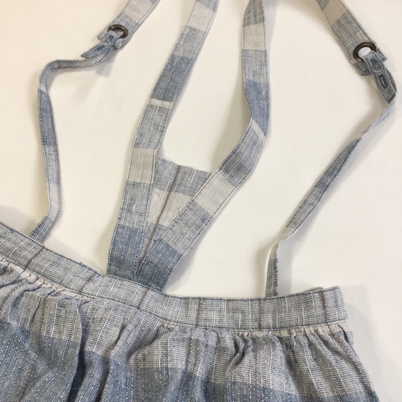 FREE PEOPLE Suspender Checkered Blue Skirt - Picture 12 of 14